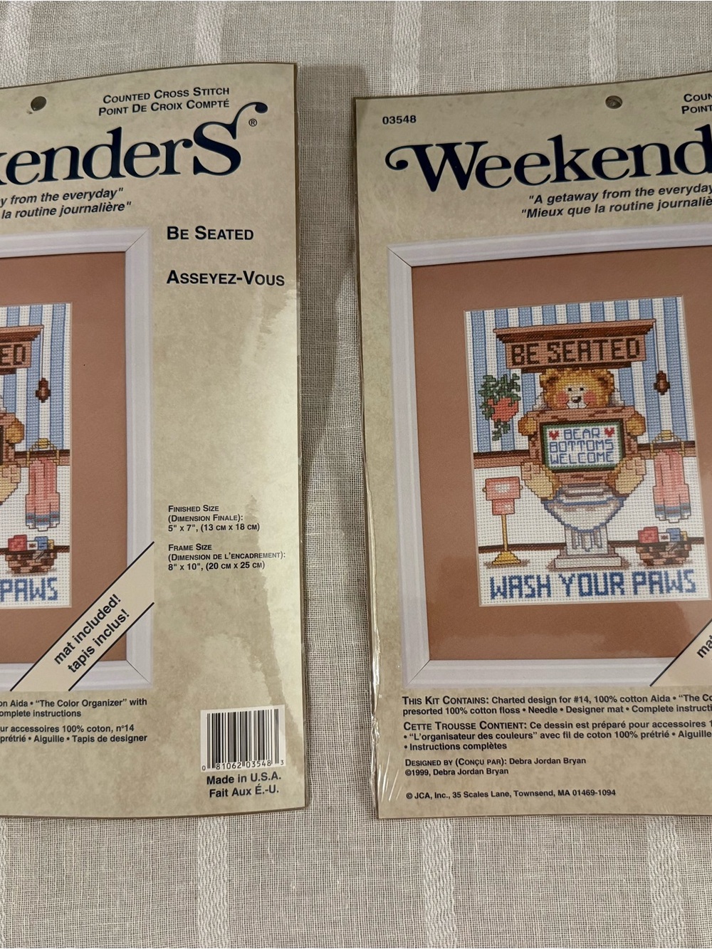 Weekenders Cross Stitch Kit - Beige and Blue 'Be Seated'